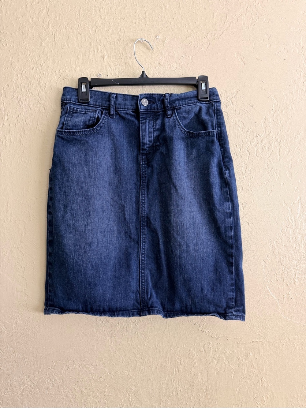 Old Navy Dark Blue Denim Midi Skirt